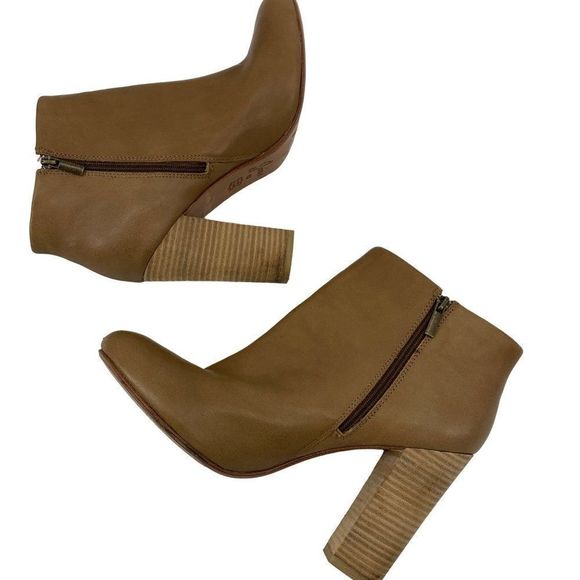 Womens Joie Size 2277 Booties Leather Zip Standed High Heel EUC 2277 Tan Sz 9 - Picture 10 of 12
